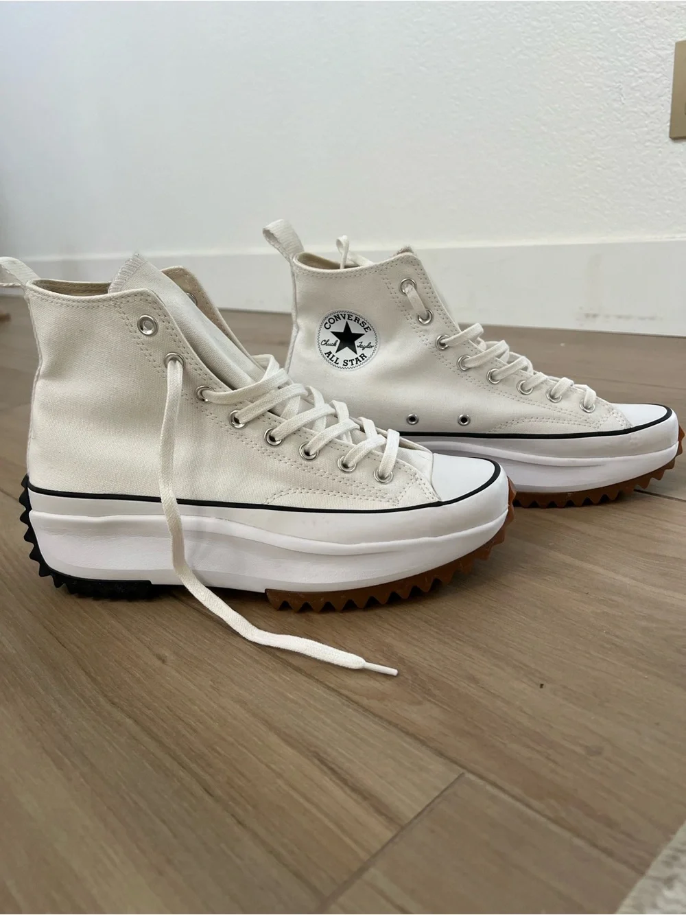 Converse Run Star Hike Platform High Top White Lug Sneakers